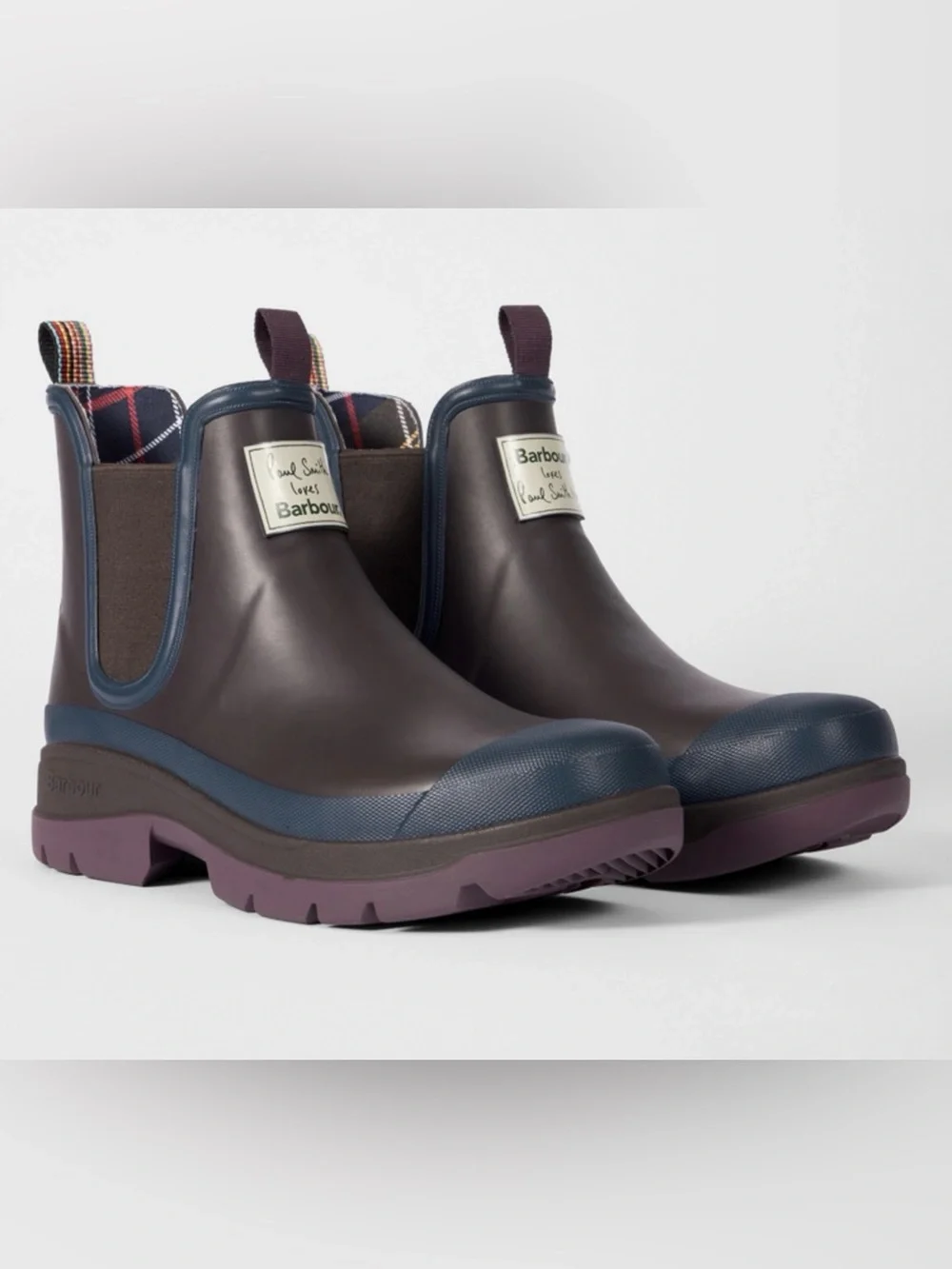 NEW [Barbour] x Paul Smith Rustic Ankle Wellingtons Chelsea Rain Boots Men’s 7